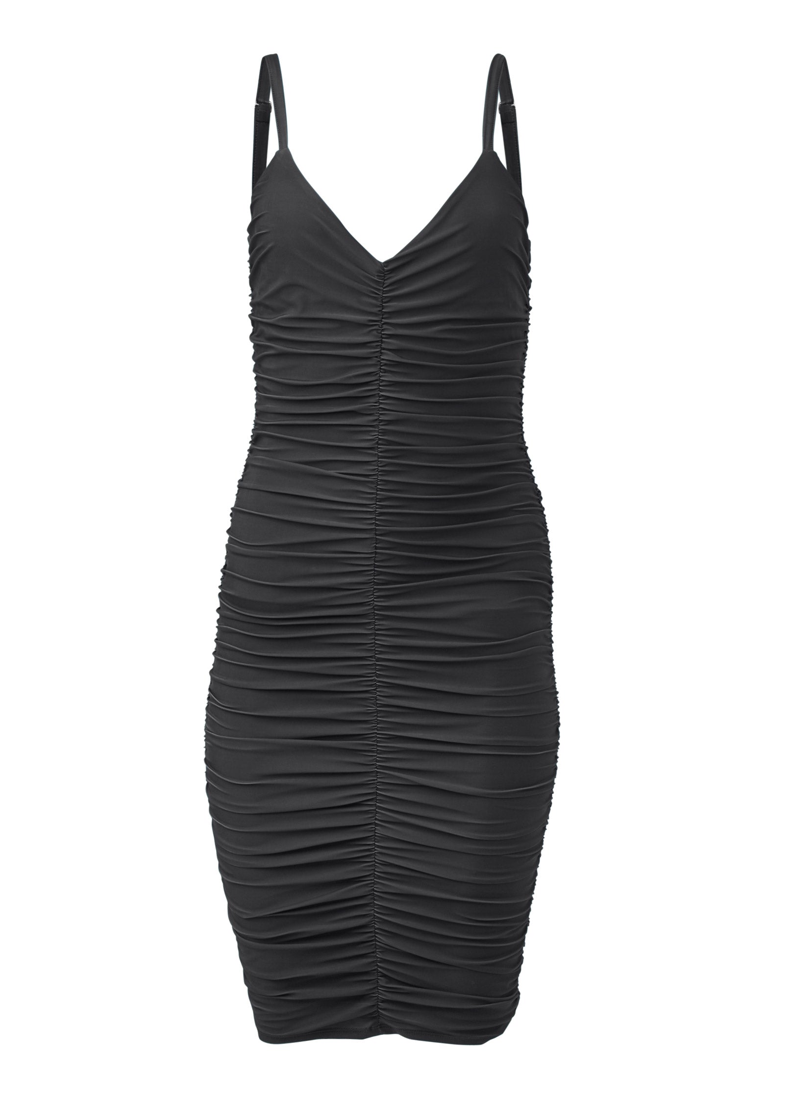 Ruched Mini Dress - Jet Black - Image 5