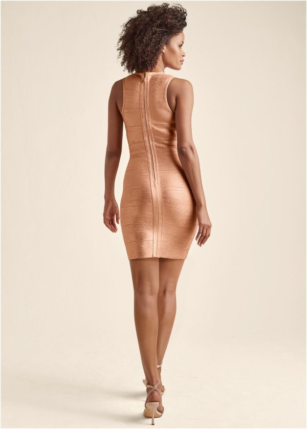 Bandage Mini Dress - Rose Gold