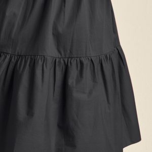 Puff Sleeve Mini Dress - Jet Black - Image 5