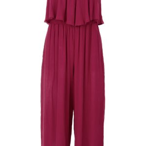 Strapless Ruffle Jumpsuit - Mauve - Image 3