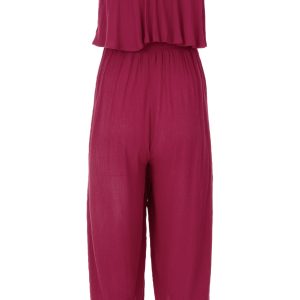 Strapless Ruffle Jumpsuit - Mauve - Image 4