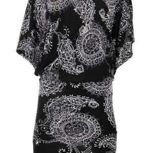 Banded Convertible Dress - Black & White - Image 4