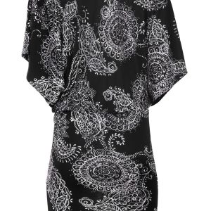 Banded Convertible Dress - Black & White - Image 5