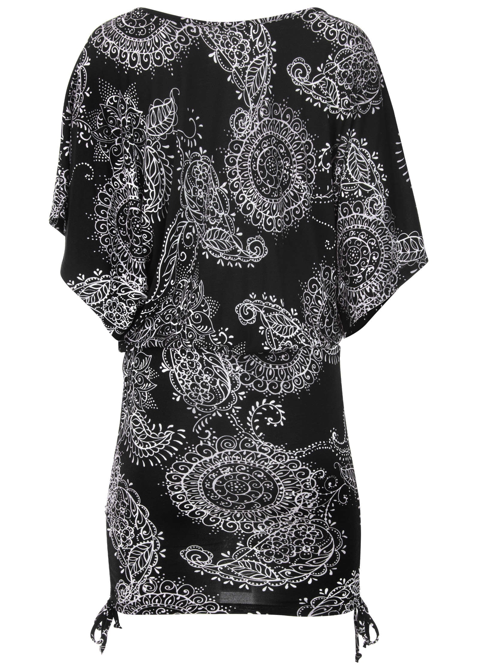 Banded Convertible Dress - Black & White - Image 5
