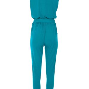 Wrap Tie Jumpsuit - Teal - Image 4