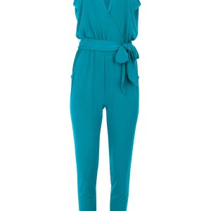Wrap Tie Jumpsuit - Teal - Image 3