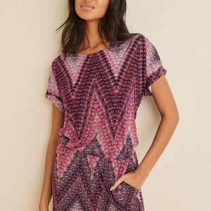 Open Back Romper - Burgundy Multi - Image 3