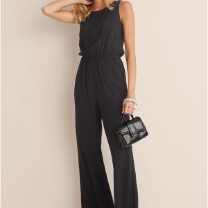 Sleeveless Jumpsuit - Black - Image 2