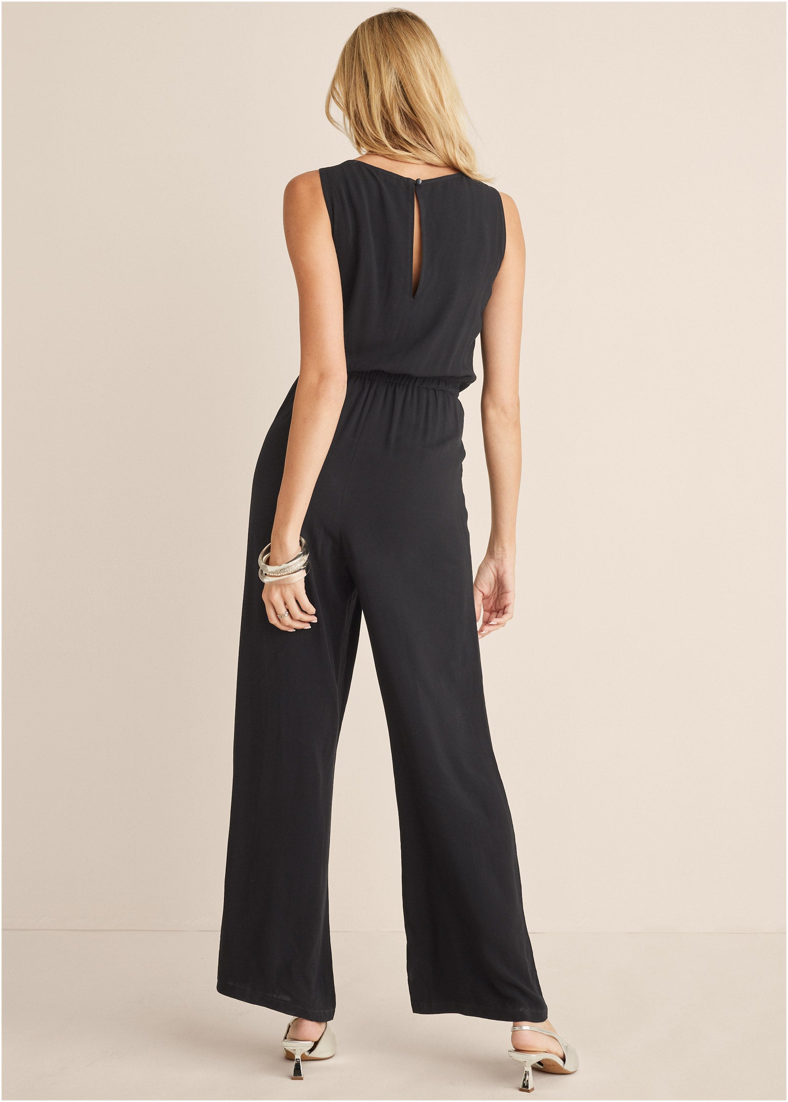 Sleeveless Jumpsuit - Black - Image 3