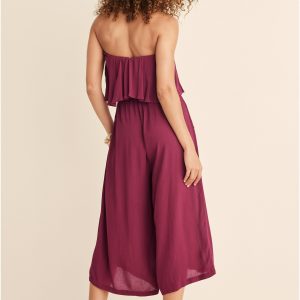 Strapless Ruffle Jumpsuit - Mauve - Image 2