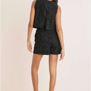 Paisley Eyelet Romper - Black - Image 2