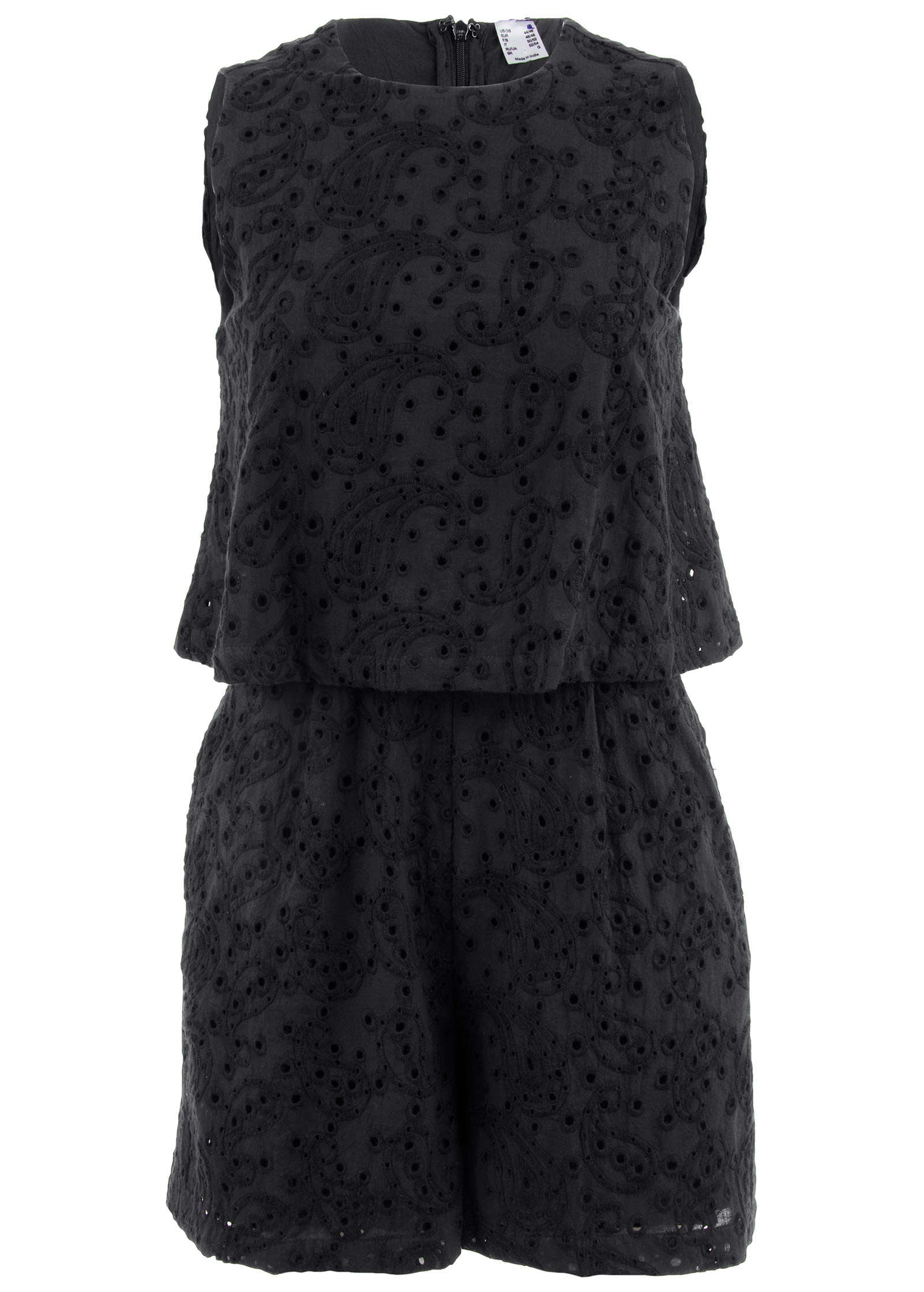 Paisley Eyelet Romper - Black - Image 4