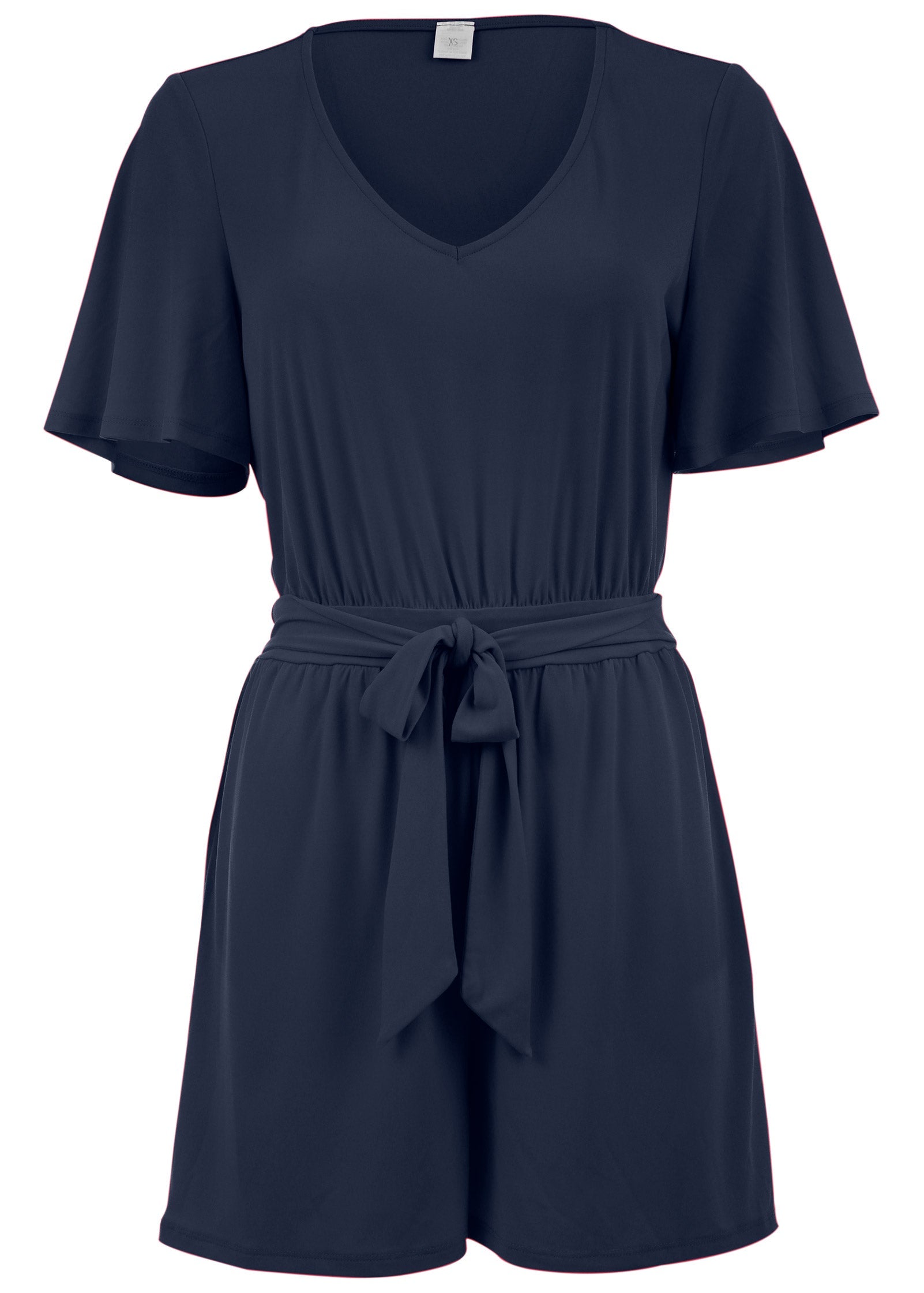 Tie Waist Romper - Navy - Image 4