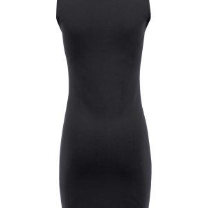 Mock Neck Mini Dress - Jet Black - Image 4