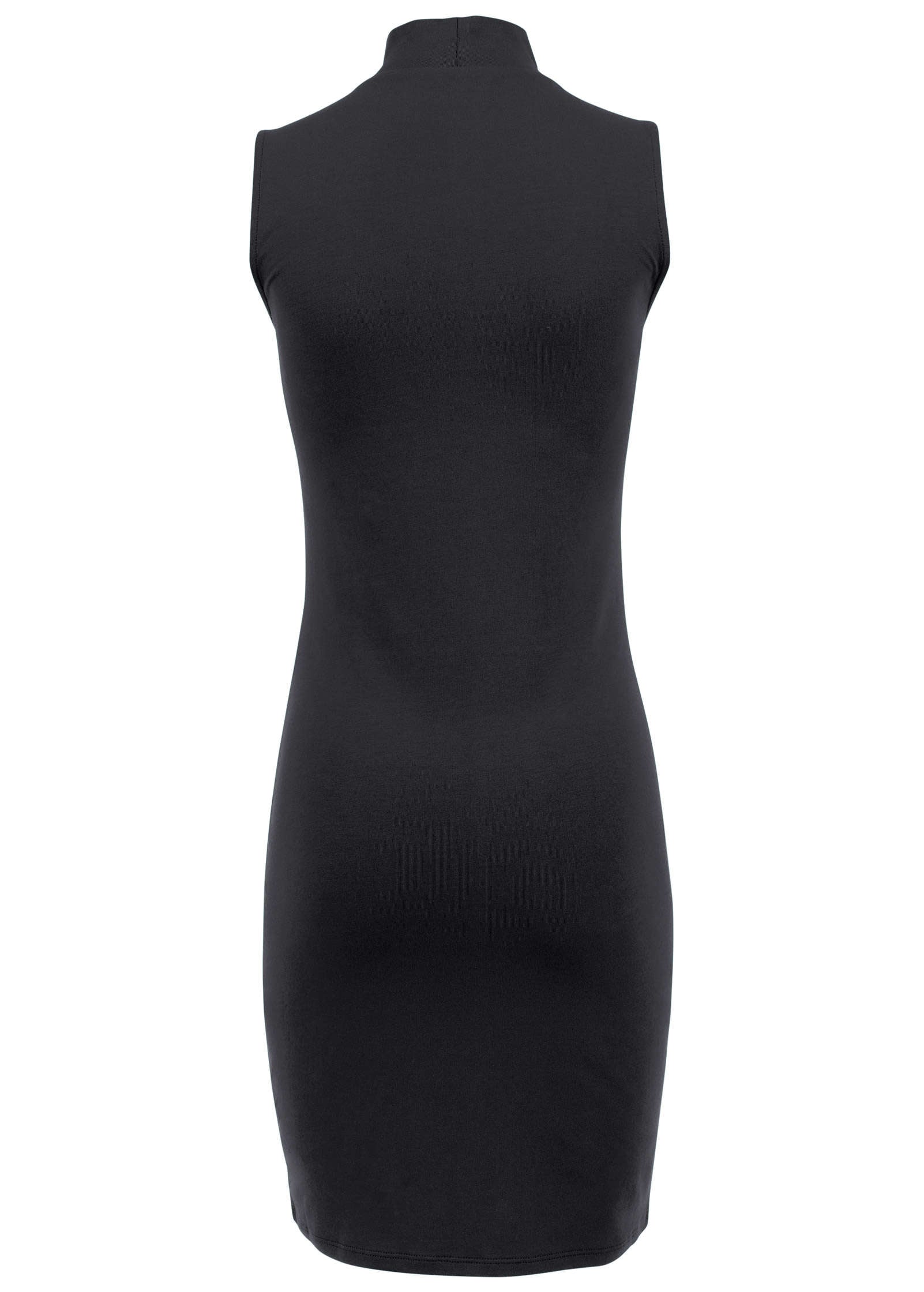 Mock Neck Mini Dress - Jet Black - Image 4