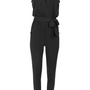Wrap Tie Jumpsuit - Jet Black - Image 3
