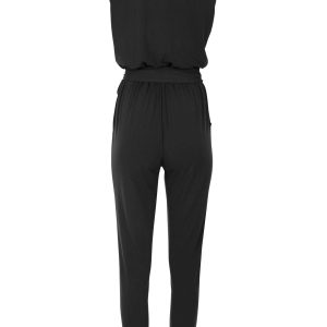Wrap Tie Jumpsuit - Jet Black - Image 4