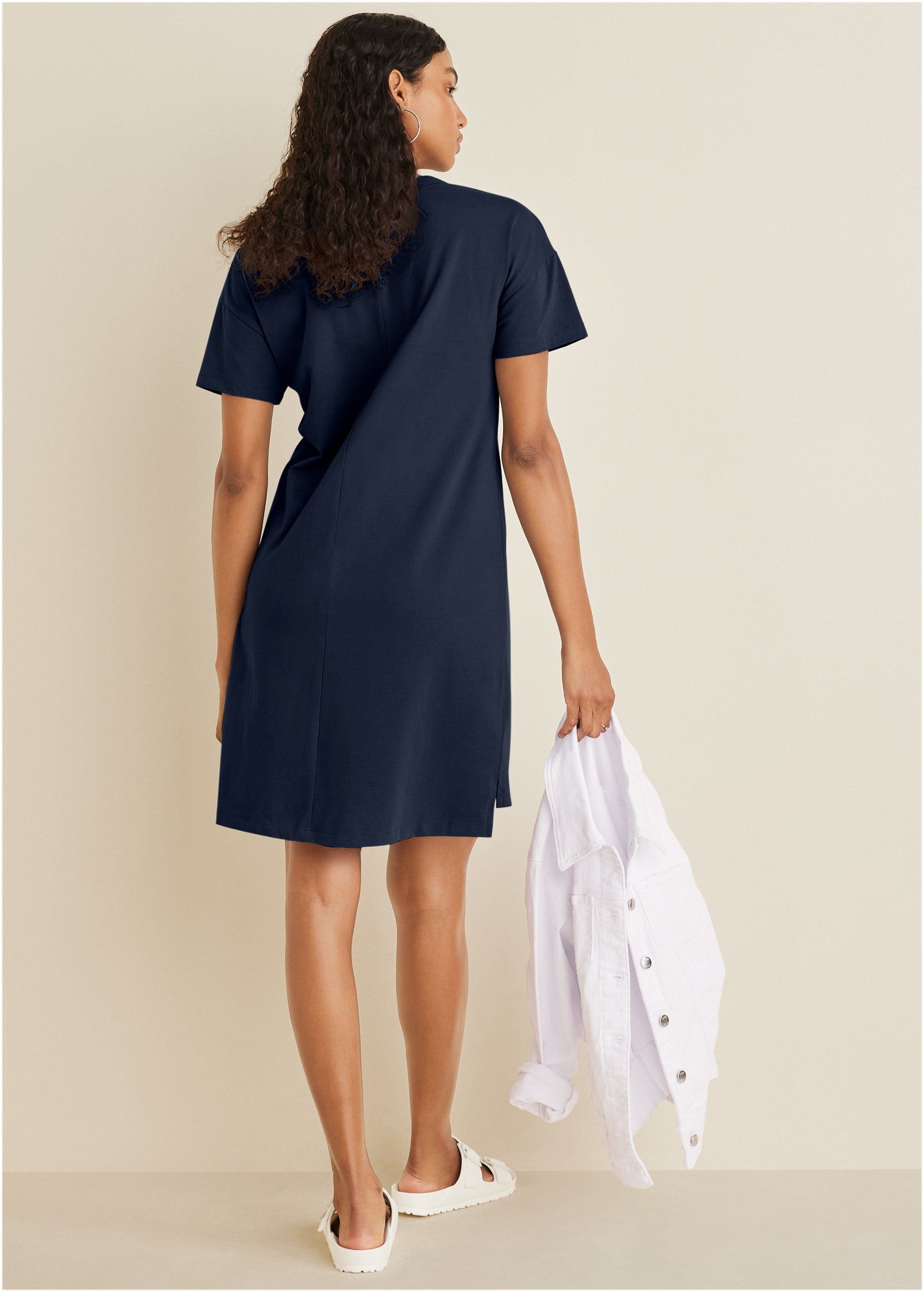 T-Shirt Dress - Navy - Image 2
