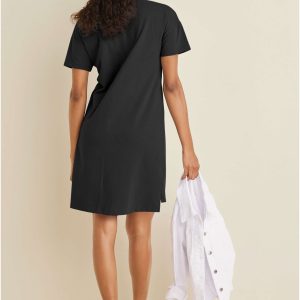 T-Shirt Dress - Jet Black - Image 2