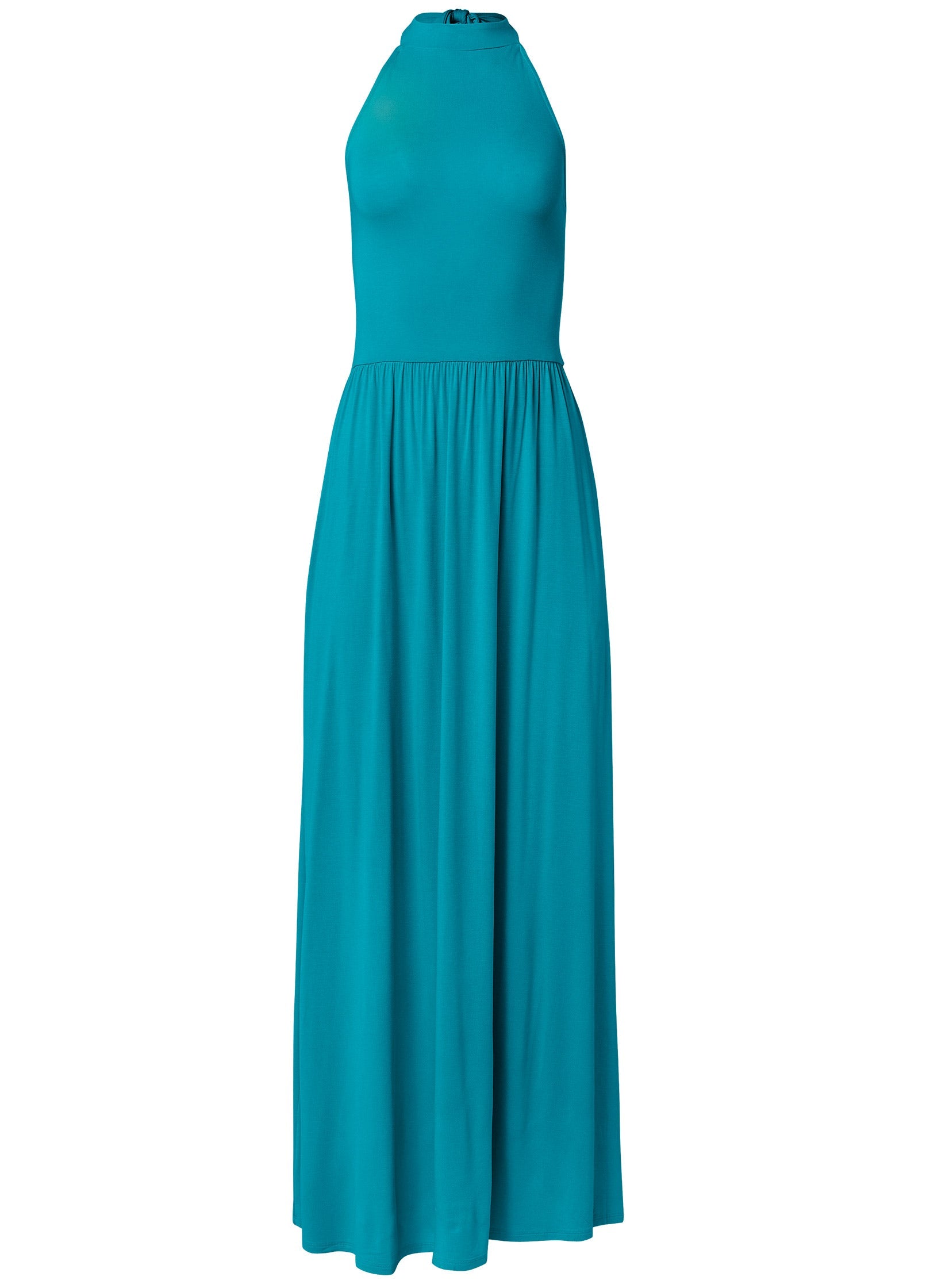 High Neck Maxi Dress - Teal - Image 3