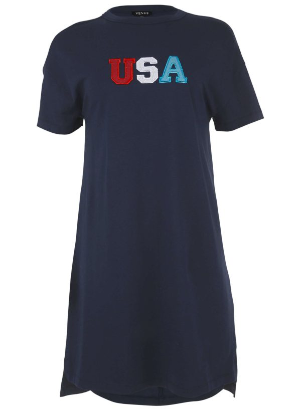 T-Shirt Dress - Black Iris USA