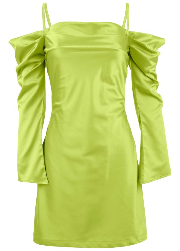 Cowl Neck Mini Dress - Lime