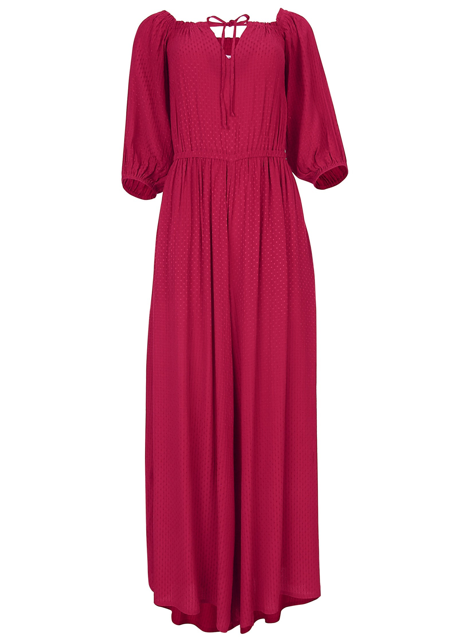 Off-The-Shoulder Jumpsuit - Persian Red - Image 4