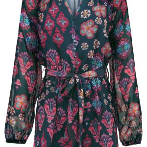 Crinkle Chiffon Romper - Modern Folk Floral - Image 3
