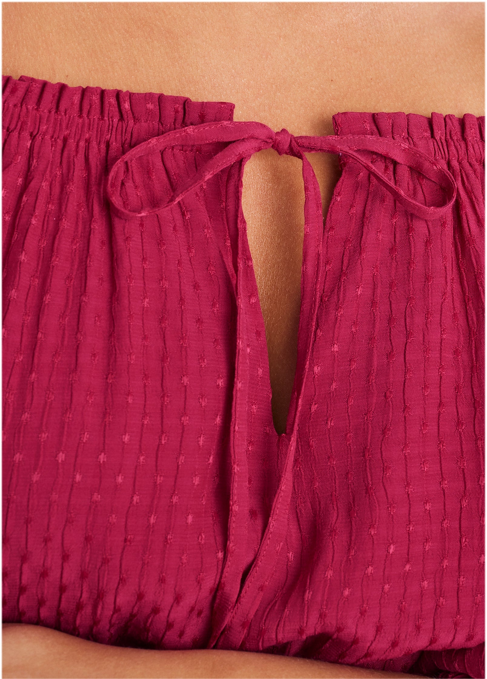 Off-The-Shoulder Jumpsuit - Persian Red - Image 3