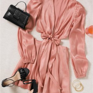 Side Cutout Romper  - Rose - Image 6