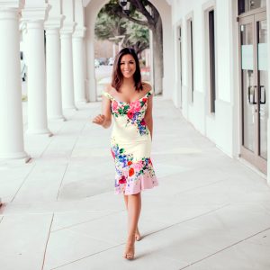 Ruffle Trim Detail Dress - White Multi - Image 7