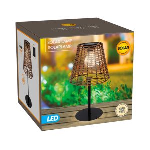 Solcelle bordlampe brun H33 cm - Image 2