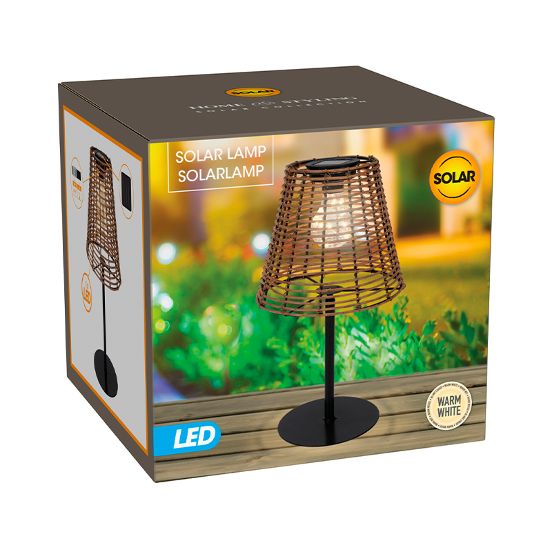 Solcelle bordlampe brun H33 cm - Image 2