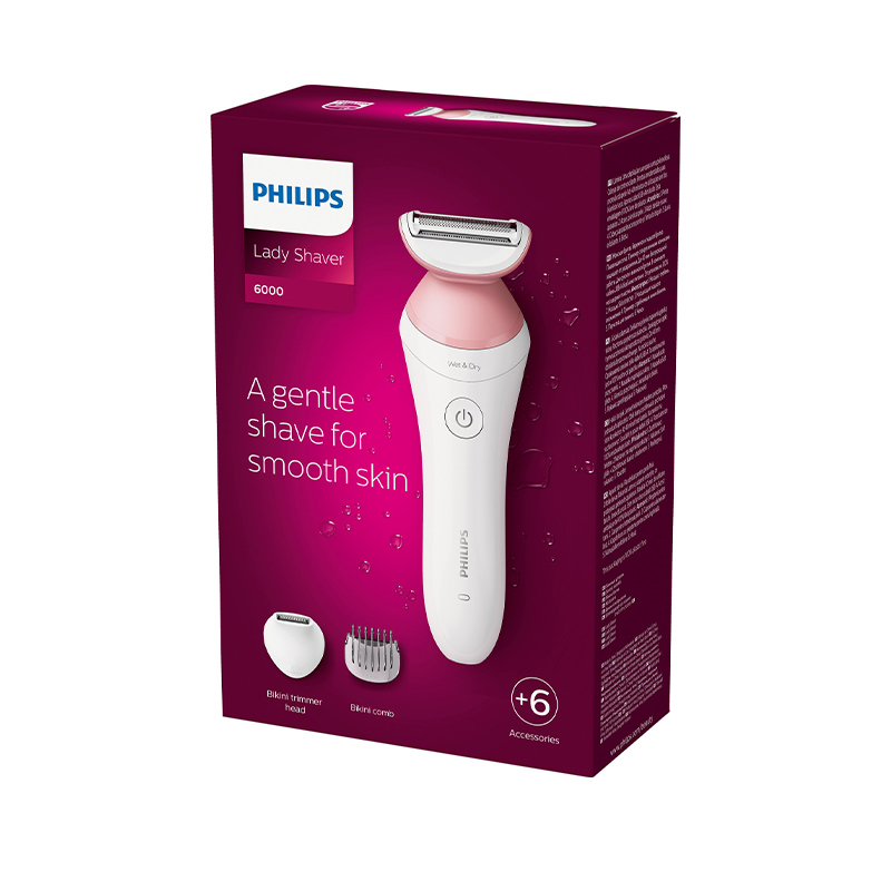 Philips 6000 series BRL146 Satin Wet & Dry genopladelig ladyshaver inklusiv 6 dele - Image 8