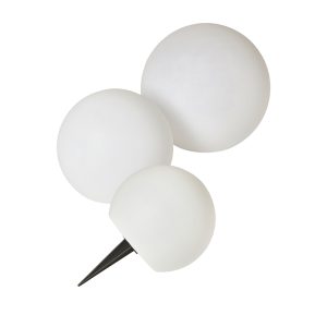 Solcelle lyskugle klar 3 stk. ?15, 20, 25 cm
