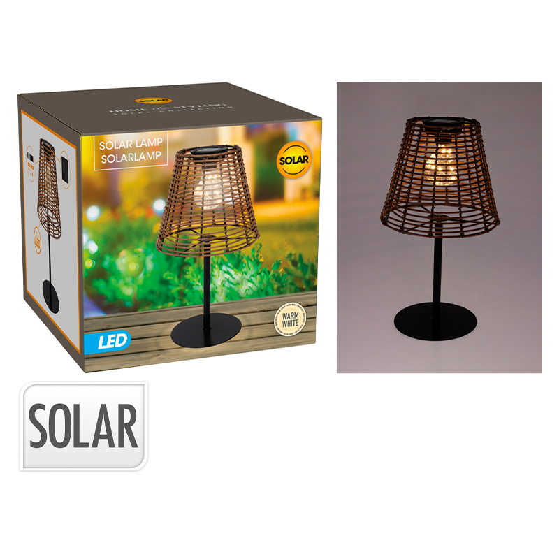 Solcelle bordlampe brun H33 cm - Image 3