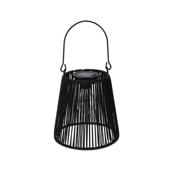 Solcelle lampe med h?ndtag sort H21 cm